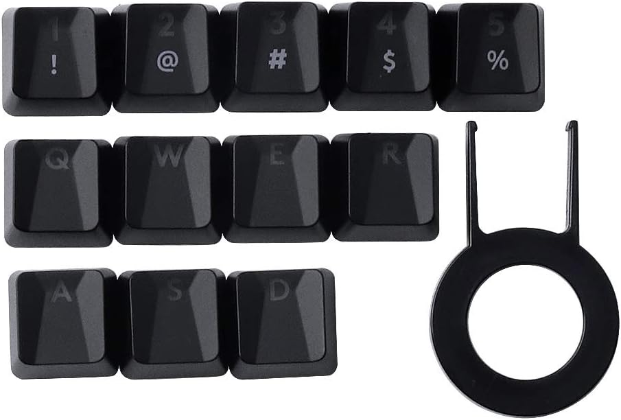 10Keys Corsair FPS Red Backlit Keycaps Replacement for Cherry Key Switches Gaming Keyboards(QWERDF+WASD)