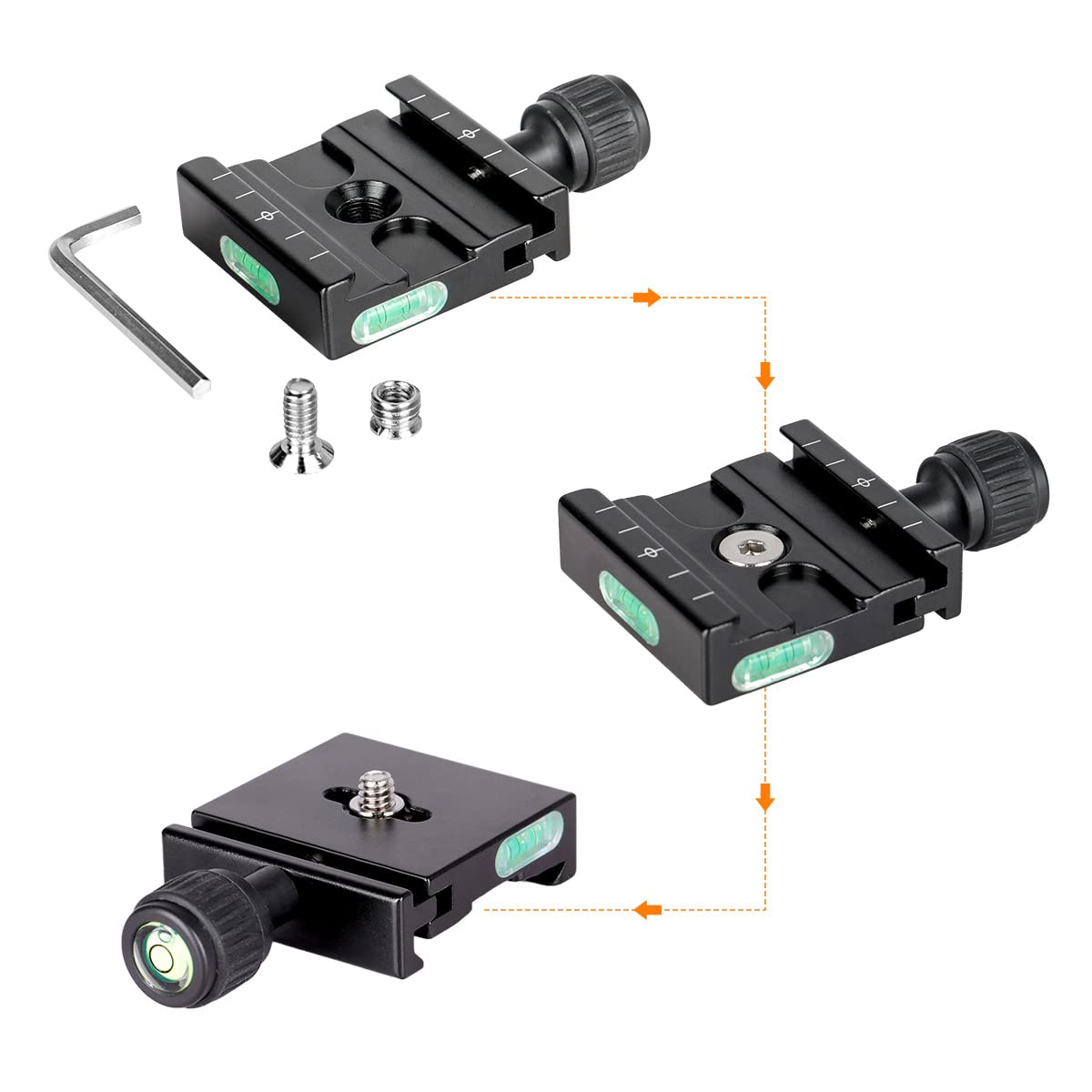 50mm Quick Release Plate Clamp Adapter Compatible with Arca Swiss for DSLR Camera Tripod Ball Head Monopod Stabilizer