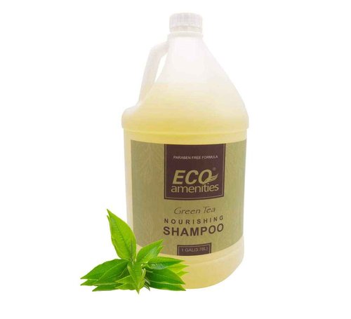 ECO amenities Gallon Size Nourishing Shampoo and Moisturizing Conditioner, Refill Hair Care Bathroom Hotel Toiletries, Set 4 Bottles per Case with Extra Pump Dispenser, Light Yellow, Tea Tree, 512 Fl Oz