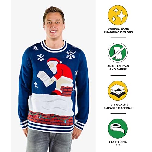 Tipsy Elves Ugly Christmas Sweaters for Men - Colorful and Funny Men's Christmas Sweaters - Hilarious Holiday Pullovers