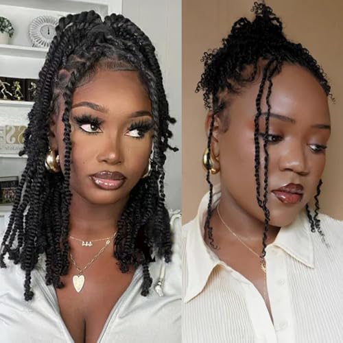 Afro Kinky Curly Braiding Hair for Dreadlocks, Loc Repair, Twists, Dreadlock Human Hair Bulk Pre-Separated Spring Afro Twist Human Hair Extensions 22Inch 100g