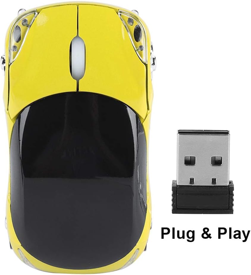 1600DPI Portable with 3 Buttons,10M 2.4G Bluetooth Optical with a Receiver Storage, for /ME/Windows PC/Tablet Gaming Office(Yellow)