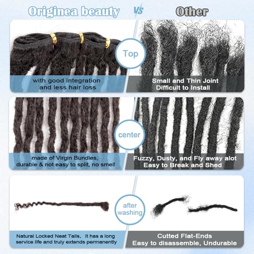 Originea 0.6cm 6-18 Inch 100% Human Hair Dreadlock Extensions Curly Ends Loc Extensions Human Hair For Women/Kids Handmade Permanent Loc Extensions Can Be Dyed Bleached Curled T30# 10 inch 30 Strands