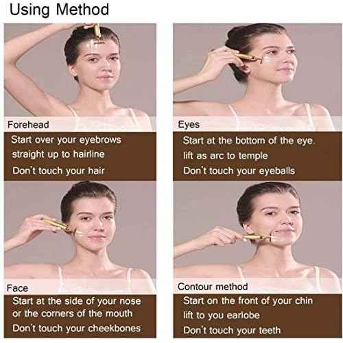 Beauty Bar 24k Gold Skin Care Face Massager Roller, 2 in 1 Electric 3D Roller and T Shape Energy Beauty Bar for Face Lift and Skin Tightening