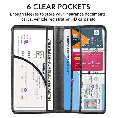 CoBak Car Registration and Insurance Holder - Vehicle Glove Box Car Organizer,Auto Truck Comparment Accessories Case with Magnetic Closure for Driver License,Cards