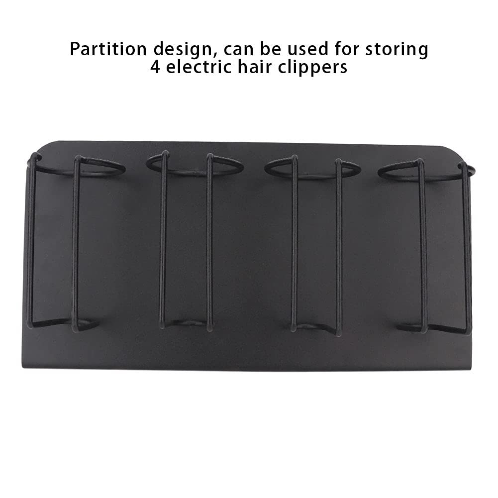 Hair Clipper Holder,Hair Clipper Rack, 4 Slots Stainless Steel Electric Hair Clipper Storage Rack Hair Cutter Trimmer Holder Stand Used for Salon Appliance Rack (Black)