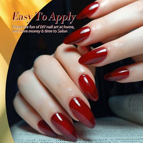 Born Pretty Jelly Gel Nail Polish,Halloween Fall Winter Transparent Gel Polish,Christmas Brown Blood Wine Red Orange Green Blue,Soak Off U v LED Light Cure Nail Art Kit for Salon and DIY at Home