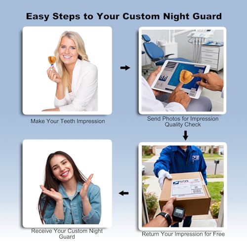 Custom Night Guard for Bruxism & Grinding, Teeth Clenching Mouthguard, Comfortable & BPA-Free - Protects Teeth & Reduces Jaw Tension - Includes Case & Easy-to-Use Mold Kit