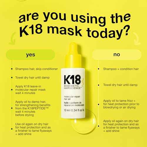 K18 Molecular Repair Hair Oil, Weightless Oil for Stronger, Healthier Hair, Suitable For All Hair Types