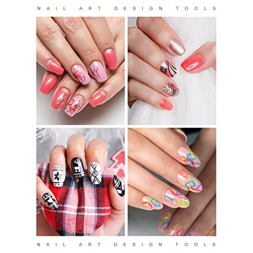 TOROKOM 3Pcs Nail Art Liner Brushes Thin Nail Art Brush Fine Nail Art Striping Brush for Nails Gel Polish Painting Design Brushes Pen Set for Striping, Detail Pattern