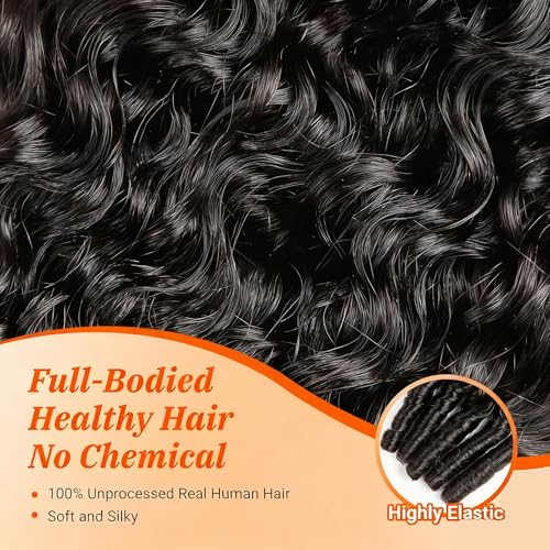 Burmese Curly Bundles Human Hair 3c4a 100% Unprocessed Brazilian Virgin Hair 3 Bundles Quick Water Weave with Spiral Curly End Raw Human Hair Extensions 16 18 20 Inch Natural Black