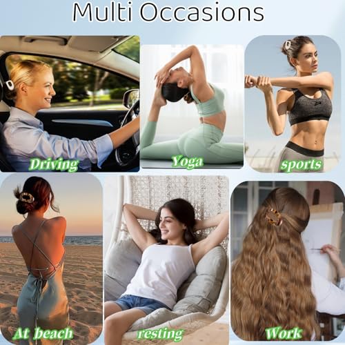 6PCS Flat Hair Clips for Women, French Design Flat Hair Claws, Secure Hold Inner Teeth Hair Claw Clips, Strong Hold No Slip Hair Barrettes For Lying Down Holiday Christmas Gifts