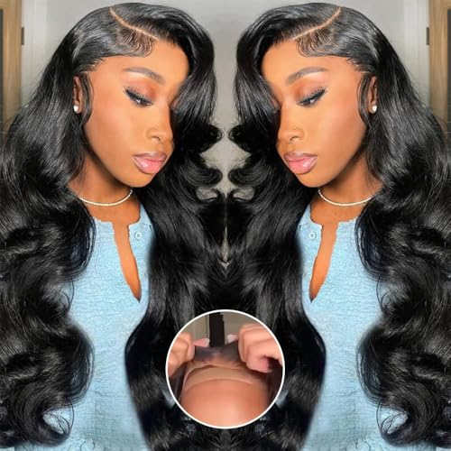 Glueless Wigs Human Hair Pre Plucked Pre Cut 5x5 HD Lace Closure Wigs Human Hair 180% Density Wear and Go Body Wave Lace Front Wigs Human Hair for Women 22 Inch