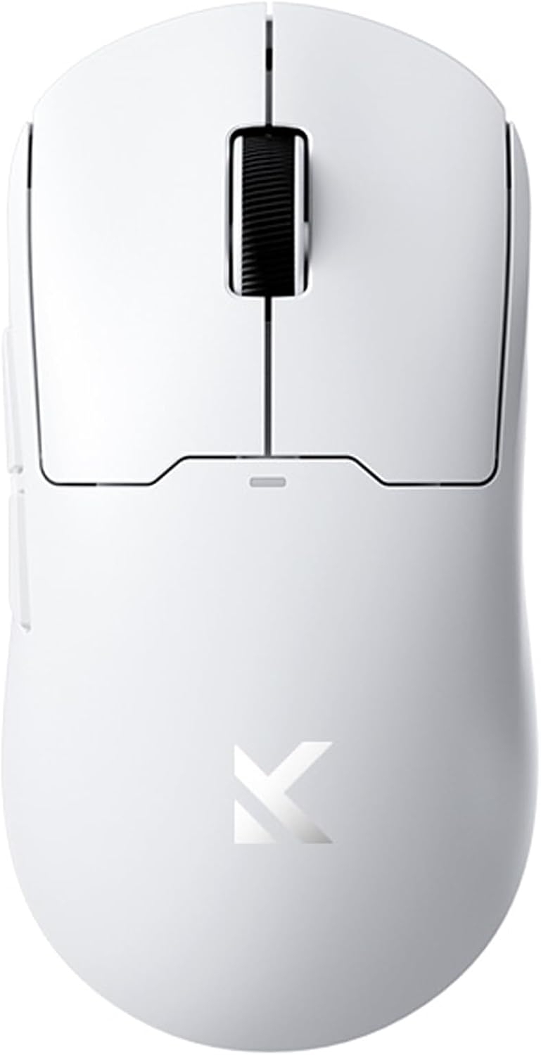 A5 ProMax Wireless Gaming Mouse, Symmetrical Design, 59 Grams, 1K Polling Rate, PAW3395 26K DPI Optical Sensor, 130 Hour Battery Life, Tri-Mode Connectivity - White