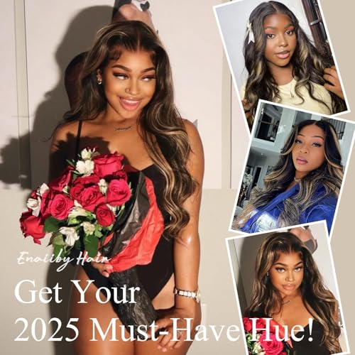 Honey Blonde Bundles Human Hair Highlighted Black and Blonde Bundles Body Wave Balayage Colored 12A 100% Brazilian Virgin Remy Human Hair 1b/27 Ombre Loose Wavy Sew In Weave 10 12 14 Inch