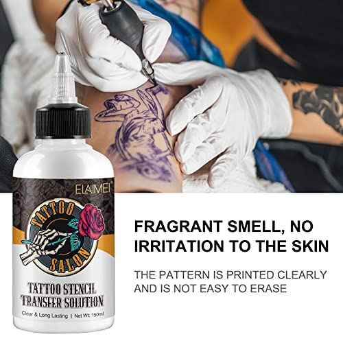 Tattoo Template Transfer Gel, Stencil Magic Cream, Tattoo Application Solution for Transfer Paper Machine Stencils, Temporary Supplies, 5.1 fl. Oz; ZYNJ1