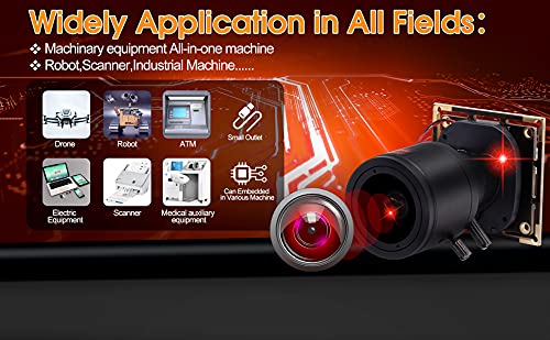 960P Low Light USB Camera Module Manual Zoom 2.8-12mm Lens for Computer Mini UVC USB2.0 Webcam Board 1.3megapixel 0.01Lux Low Illumination USB with Camera AR0130 PC Lightburn Camera for Laptop