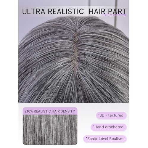 Bob Wig Human Hair 210% Density Bob Wig with Bangs 100% Human Hair Wigs for Black Women Pre-Bleached Glueless Straight Bob Wigs(10Inch)