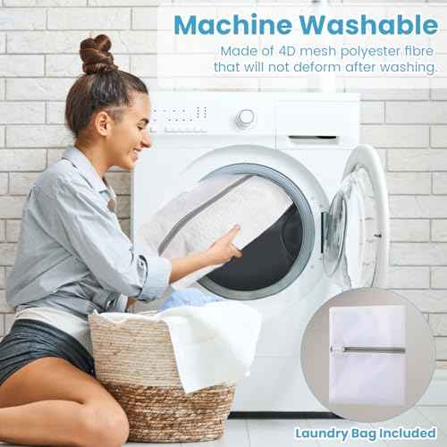 Bath Pillows for Tub, Bath Pillow Luxury Bathtub Pillow for Head and Neck Support, Soft 4D Air Mesh Bath Tub Pillow with Non Slip Suction Cups, Laundry Bag, Spa Gifts Bathtub Accessories for Women Men