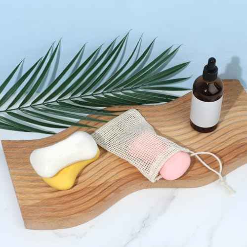 10 PCS Soap Bags Natural Sisal Soap Saver for Foaming and Drying Bubble Mesh Soap Scrubber Pouch Handmade Cotton Bag with Drawstring Body Facial Cleaning Bath Shower Tool
