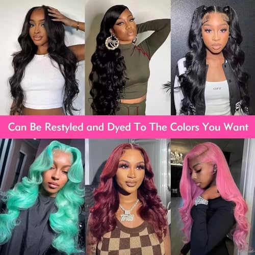 sterly 13x6 Lace Front Wigs Human Hair For Women 250% Density #1 Jet Black Color Full Lace Frontal Wigs Affordable HD Transparent Lace Wigs (16 Inch)