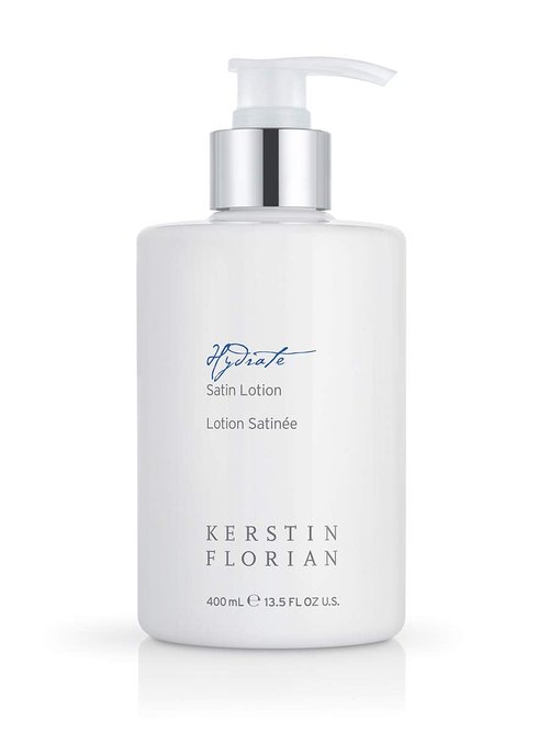 Kerstin Florian Satin Lotion | Lightweight Body Moisturizer with Aloe & Jojoba Oil | Soothes Dry Skin | 13.5 fl oz