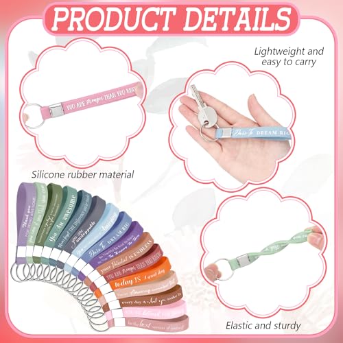 Hillban 32 Pcs Canvas Cosmetic Makeup Bag Women Christmas Inspirational Gifts Travel Toiletry Makeup Bag Pouch with Inspirational Keychains for Christmas Women Teacher Appreciation Gift(Flowers)