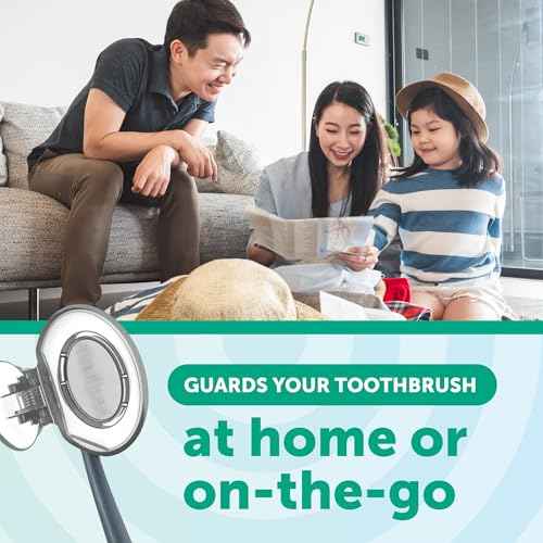 Steripod Clip-on Toothbrush Protector, Green/Silver, 2 Count