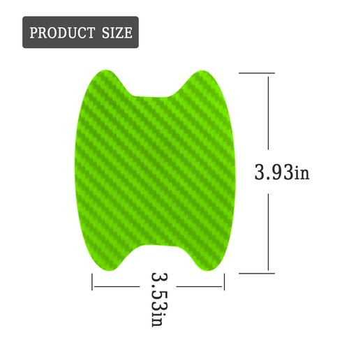 Blilo 8PCS Car Door Handle Sticker, Carbon Fiber Anti-Scratches, Universal Fit, Green/8PCS
