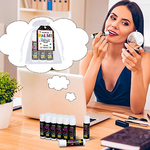 100 Pack Christmas Employee Staff Appreciation Gifts Bulk Lip Balms Team Thank You Gifts Coworkers Teacher Nurse Appreciation Christmas Party Favors Stocking Stuffers for Volunteer Homeless