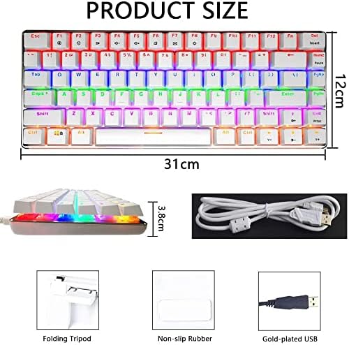 ZIYOU LANG Wired Gaming Keyboard and Mouse Combo,Blue LED Backlit Mechanical Keyboard,12K DPI RGB Ultralight Gaming Mouse,Gaming Mouse Pad for PC Gamer(Macaron Green)