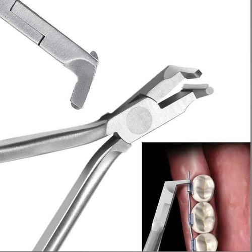 Dental Orthodontic Distal Cutter Plier, Flush Cutter With Safety Holder, Cuts Wire Up To .021" x .025" (.53 mm x .64 mm), Standard Head Long Handle