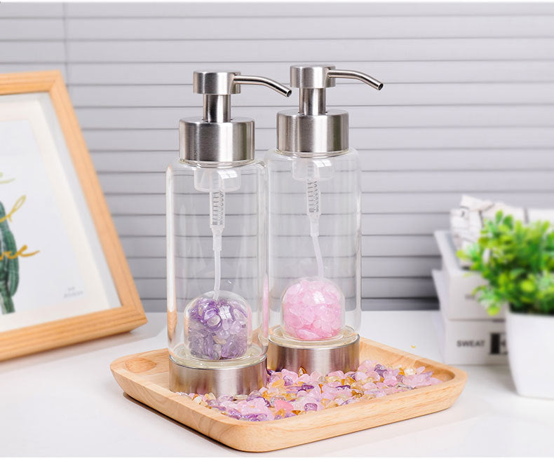 Natural Crystal Gravel Glass Bottle for Home & Garden Storage