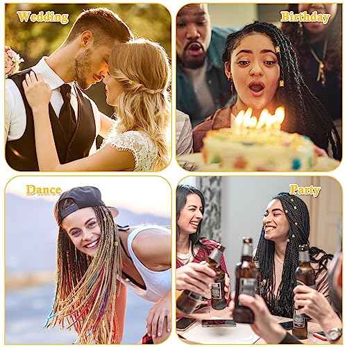 Lucomb 220 Pcs Gold Hair Jewelry for Braids, Loc Jewelry for Hair Dreadlock, Loc Charms for Women, Metal Gold Braids Rings Cuffs Clips for Dreadlock Accessories Clip Braids Extensions Decorations