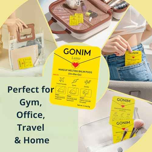 GONIM Cleansing Balm Makeup Remover, Hydrating Facial Cleanser for On-the-Go, Makeup Remover Melting Balm, Travel Size Mini Makeup Cleansing Oil, Travel Essentials for Women, Soothing 3gx15pcs