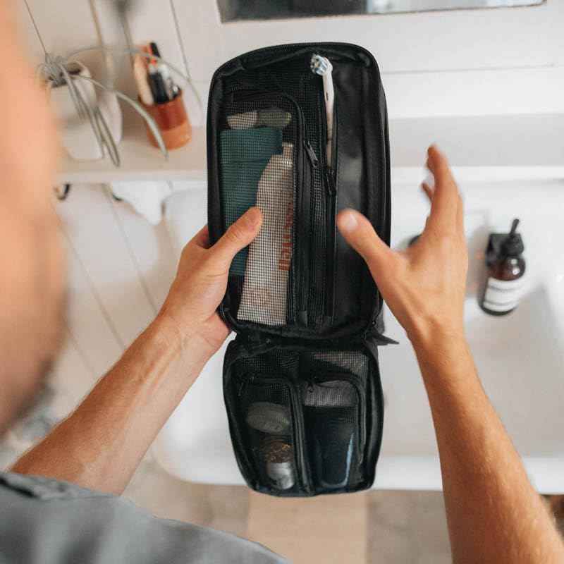 Gravel Hanging Toiletry Bag for Men and Women - Comes in 3 Sizes, Water-Resistant, Durable, Compact, Dopp Kit Travel Toiletry bag (Black, Plus)