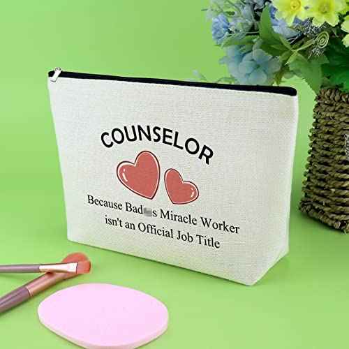 Counselor Appreciation Gifts Makeup Bag College Counselor Thank You Gifts for Mental Health Counselor Gifts Cosmetic Bag Inspirational Gifts for Teachers Tutor Christmas Birthday Gifts Cosmetic Pouch