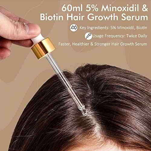 5% Minoxidil Hair Growth Serum for Men and Women, Hair Growth Serum Oil for Hair Loss for Women, Safest Hair Growth Minoxidil Treatment for Boosting Follicles, Hair Regrowth Treatments