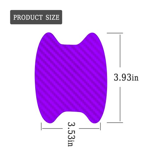 4PCS Carbon Fiber Door Handle Cup Stickers, Auto Scratch Protective Film, Non-Marking Bowl Protector, Paint Cover Guard Universal for Most Cars, SUV, Van (Purple)