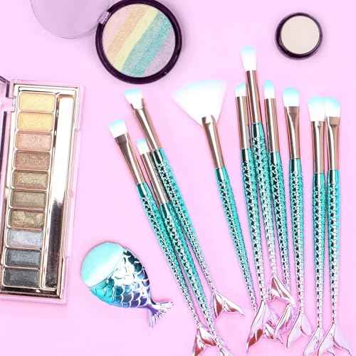 11PCS Makeup Brushes Set, Stocking Stuffers for Teen Girls Kids Women, Foundation Eyebrow Blush Brushes, Easter Basket Stuffers Essentials, Christmas Gifts for Grandkids Teens Girls Accessories Stuff