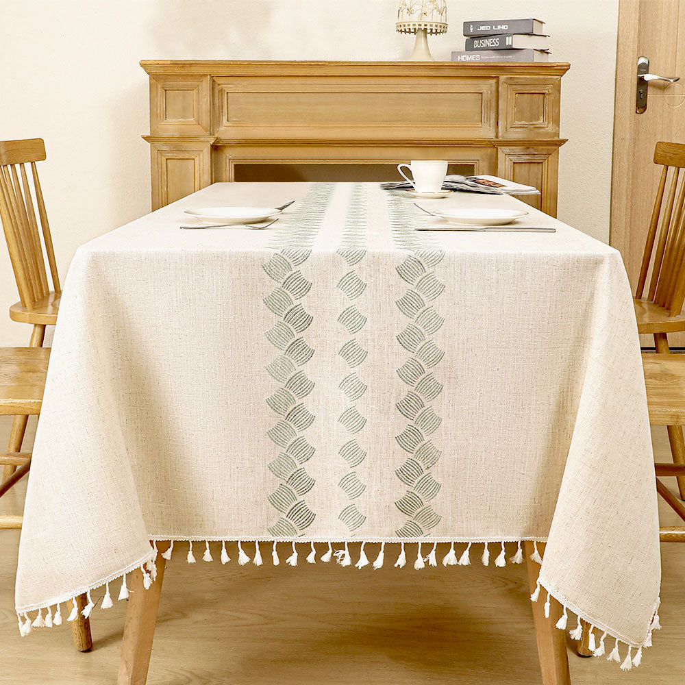 Waterproof Cotton Linen Tablecloth for Farmhouse Dining Decor