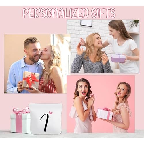 Initial I Personalized Pocket Cosmetic Bag, Waterproof Portable No Zipper Self-closing Makeup Pouch, Mini Travel Storage Makeup Bag, Gift Ideal for Women Girls Teen (BP09)