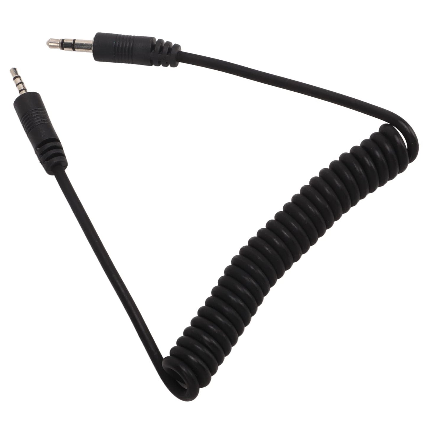 2.5mm Flash Sync Cable, 3.5mm Male to Male Coiled Cord, Spring Design, Stable Without Delay, for V LUX, Series, for GF, GH, G, L, LC, FZ All Series