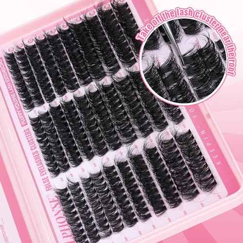 Fluffier Lash Clusters Thick Volume Lash Extension 10-18mm Cluster Eyelash Extensions DIY Individual Lashes Wispy at Home Pesta?as Pelo a Pelo by ALPHONSE (60D+80D+100D, 300pcs)