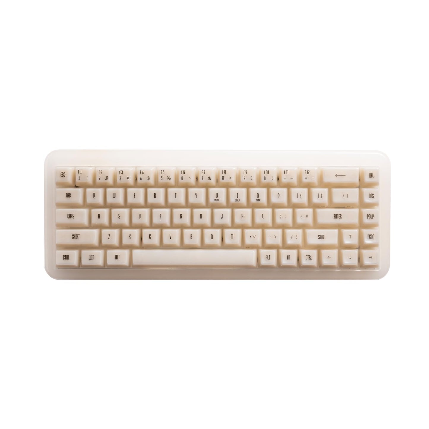 Akko YU01 Mechanical Gaming Keyboard with Transparent Keycaps, RGB Backlit, Hot Swappable, 2.4G Wireless/Bluetooth/Wired, 68-Key, for Mac & Win (Antique Jade, V3 Piano Pro Switch)