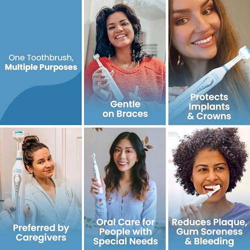 Triple Bristle Original Sonic Toothbrush | Rechargeable 31,000 VPM Tooth Brush | Patented 3 Head Design | Angled Bristles Clean Each Tooth | Dentist Approved | Triple Bristle Original + Oral Care Kit