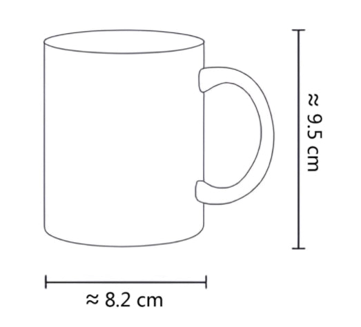 Heat-Resistant Ceramic Mug with Single Sided Pattern - 350ml