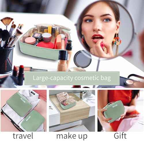 Travel Makeup Bag Cosmetic Bag Makeup Bag Toiletry bag for women and men (Green)