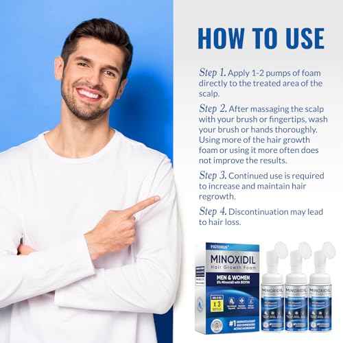 5% Minoxidil Foam 3PCS, Minoxidil for Men Foam, Minoxidil for Women Hair Growth, Minoxidil for Men and Women.