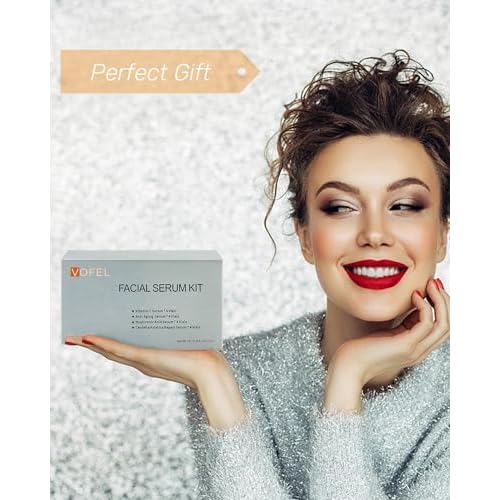 Anti Aging Serum with Hyaluronic Acid Vitamin C Serum for Face Centella Serum Moisturizer 0.35 oz 4 Kits 16 Vials Facial Serum Ampoules (4 kits gift box)